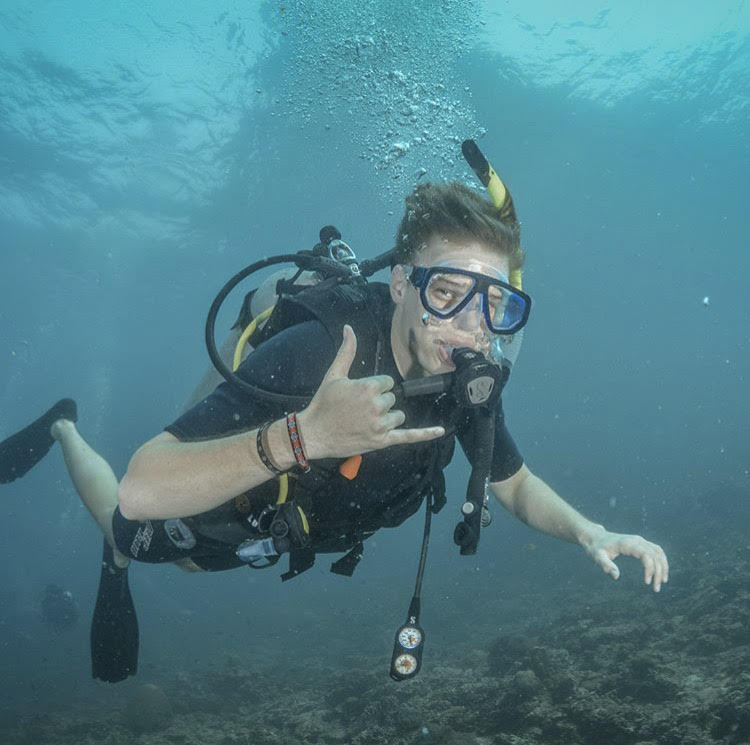 A picture of me in scuba gear under water